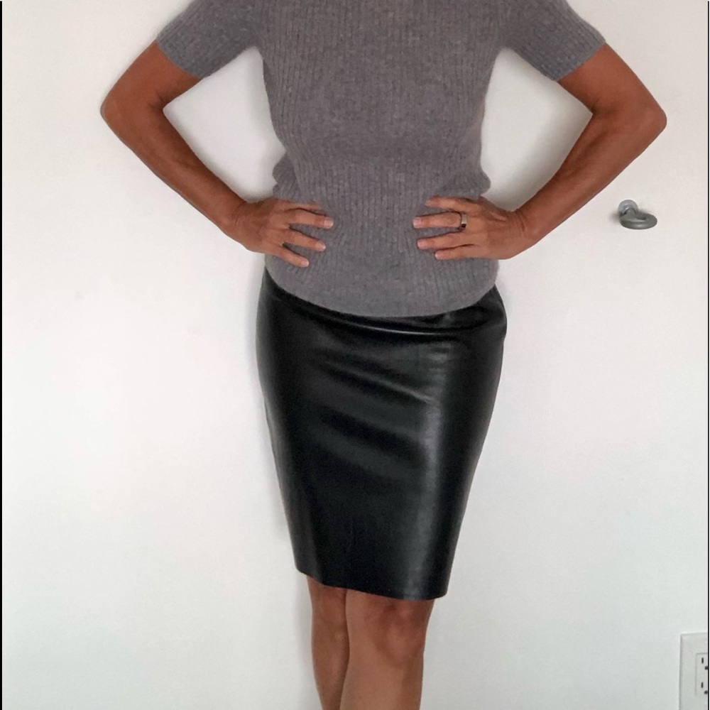 Black leather skirt size S